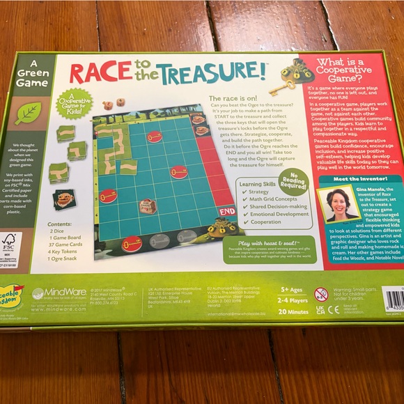Race to the Treasure Cooperative Board Game, Peacable Kingdom. - Picture 2 of 3